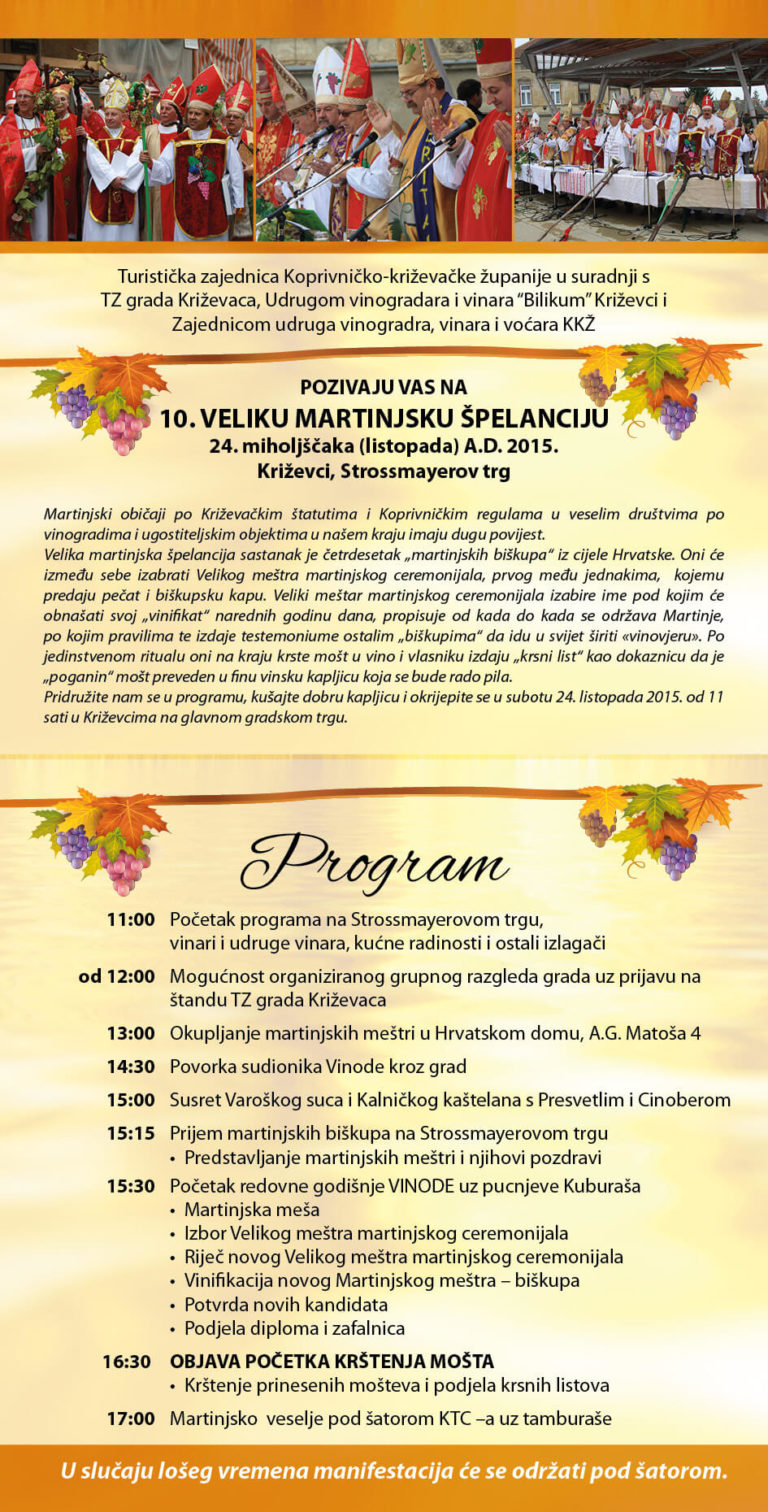 U subotu 10. velika martinjska špelancija