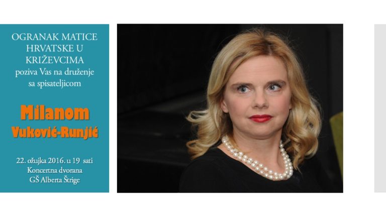 Druženje sa spisateljicom Milanom Vuković-Runjić