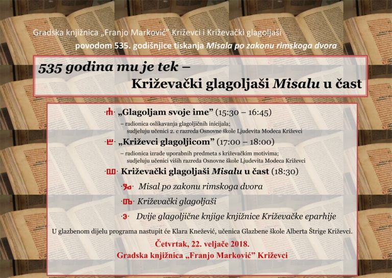 535 godina mu je tek – Križevački glagoljaši Misalu u čast
